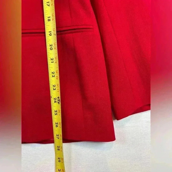 Austin Reed 100% wool double breasted blazer jacket size 6 holiday party USA red - Picture 6 of 11